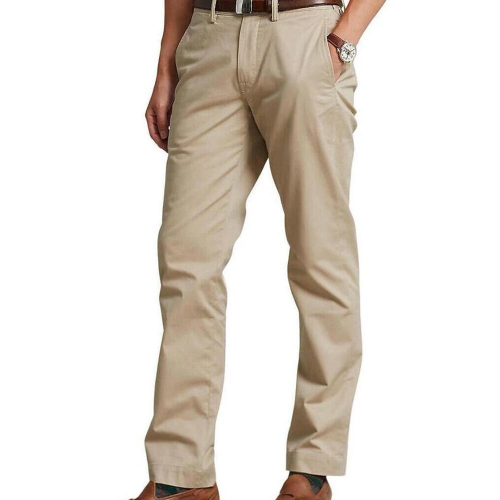 Men’s Polo Ralph Lauren Slim Fit Flat Front Chino Dress Pants- khaki 32”x32”